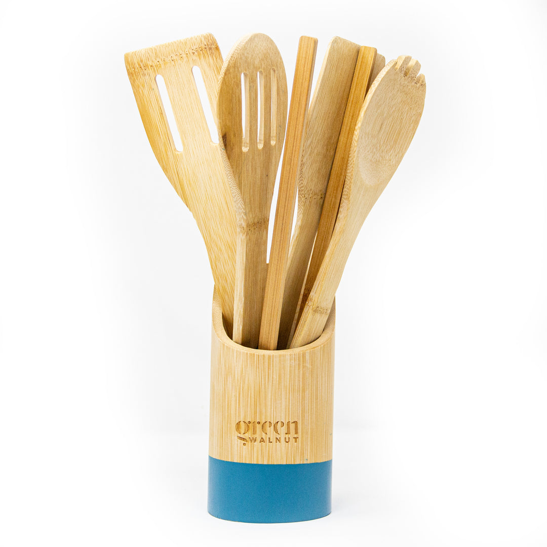 Blue Bamboo KItchen Utensils