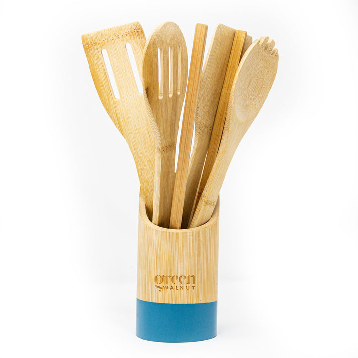 Blue Bamboo KItchen Utensils