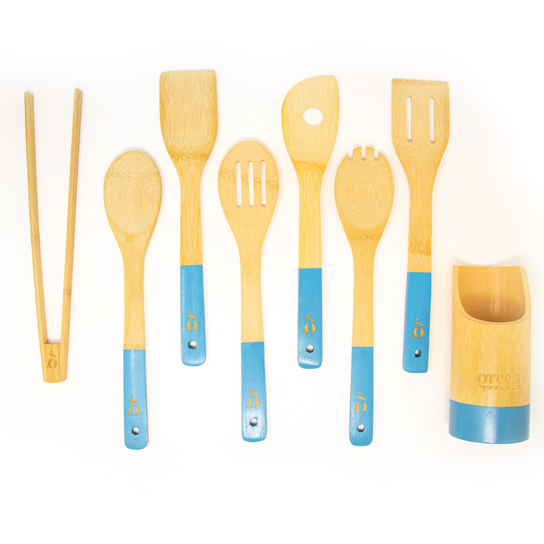 Blue Bamboo KItchen Utensils