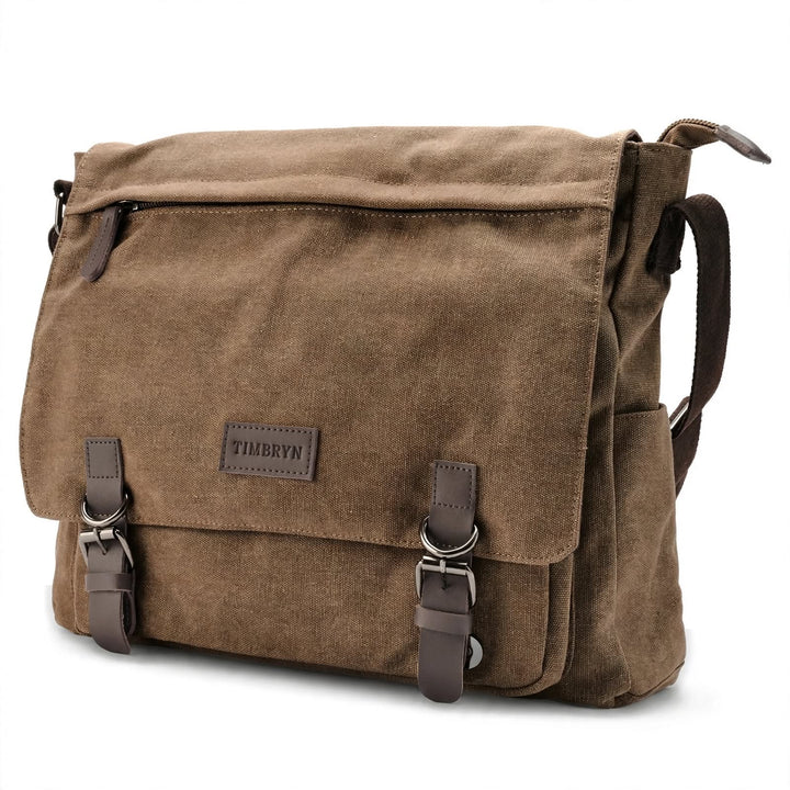 Premium Canvas & Leather Messenger Bag  | Vintage Crossbody Satchel