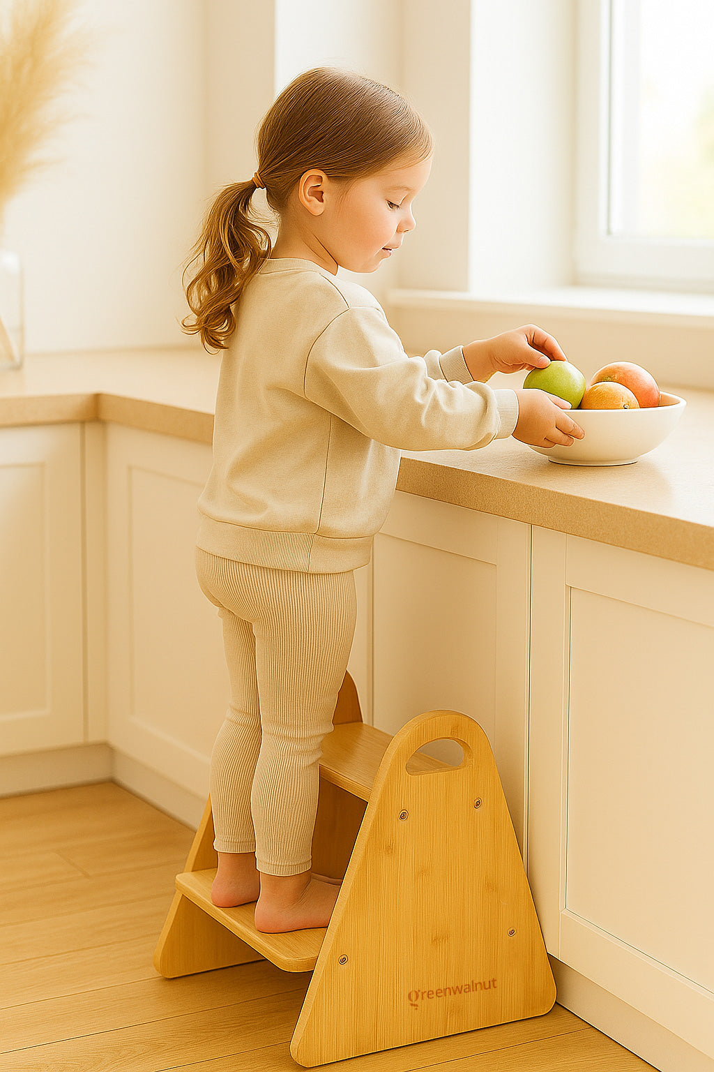 Wooden Step Stool for Kids & Adult | Montessori Step Stool for Kids | Helper Stool for Kitchen & Bathroom
