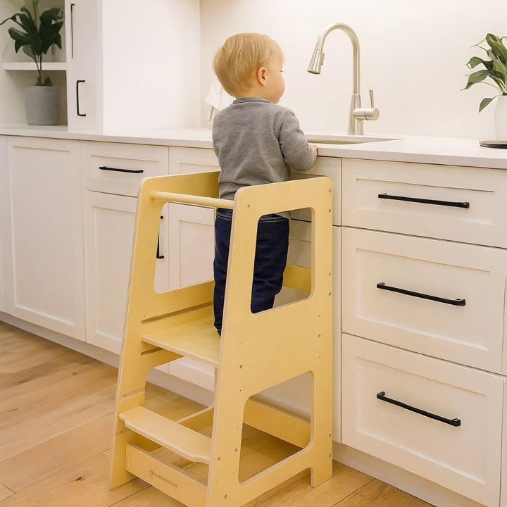 Wooden Learning Tower | Educational Tower | Climbing Tower | Extra Wide Standing Tower