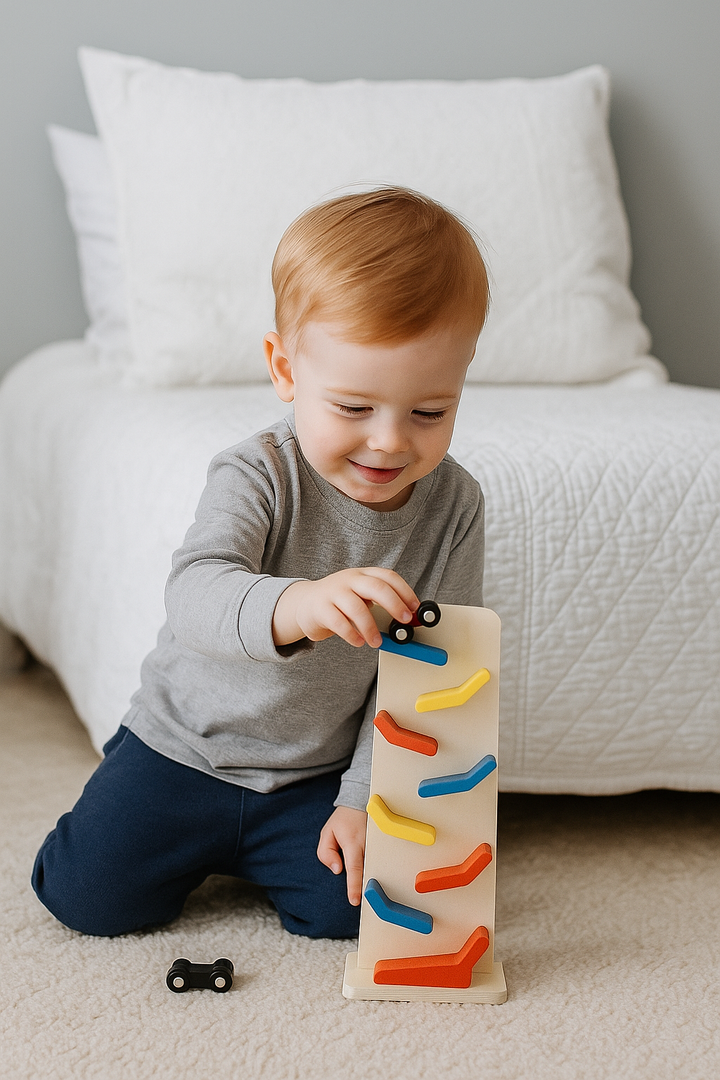 Voiture de course en bois | Voitures glissantes | Traqueur de voiture | Rampe de course en bois