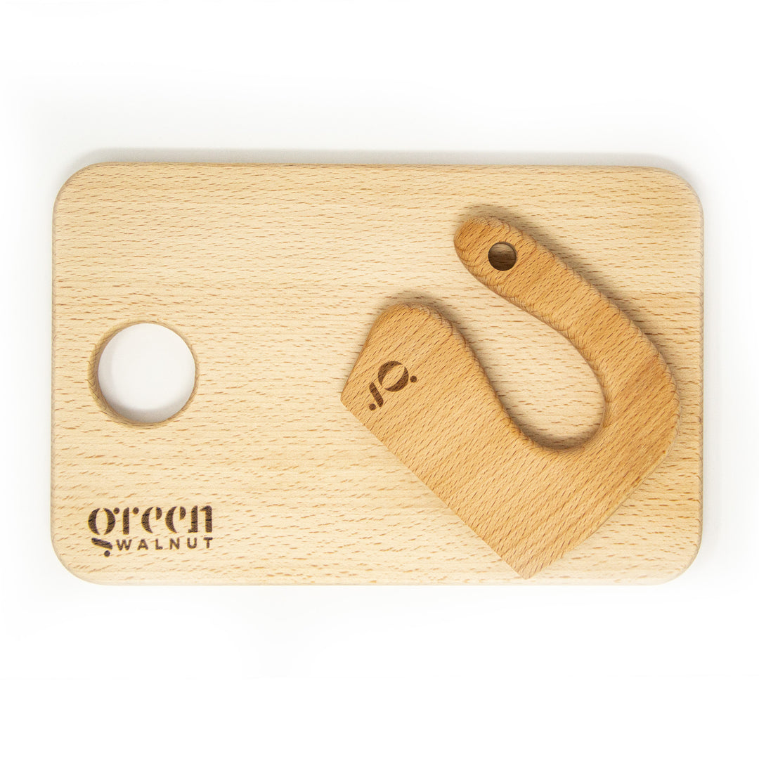 Bundle Of 2 Wooden Step Stool for Kids & Adult | Montessori Step Stool for Kids | Kids Wooden Knife & Cutting Board