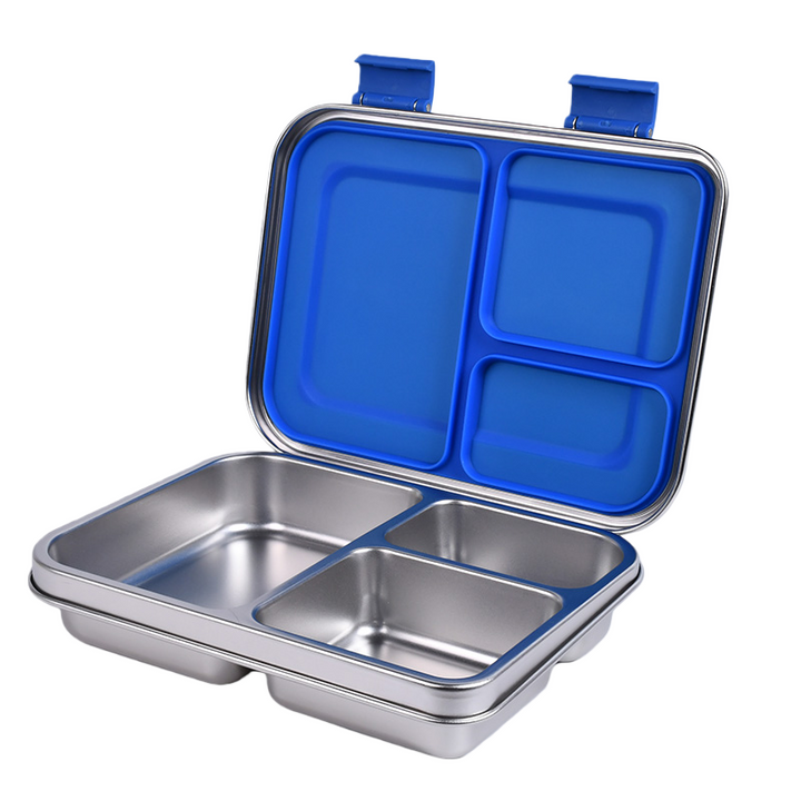 Stainless Steel Lunch Box with Leak-Proof Lid – 3-Compartment Food Container for Kids & Adults | BPA-Free, Durable & Easy to Clean