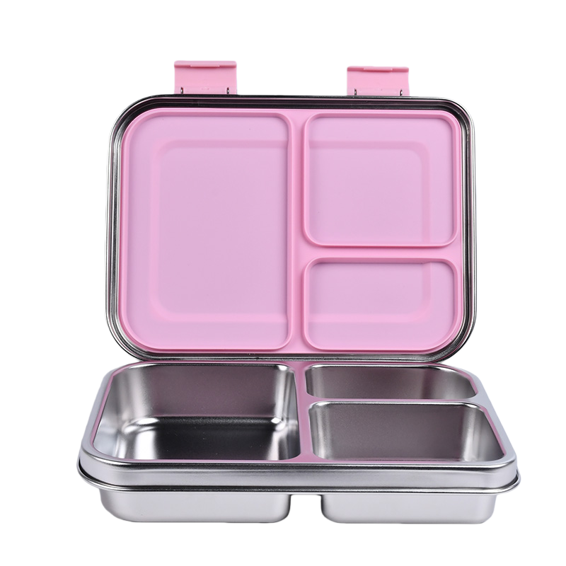 Stainless Steel Lunch Box with Leak-Proof Lid – 3-Compartment Food Container for Kids & Adults | BPA-Free, Durable & Easy to Clean