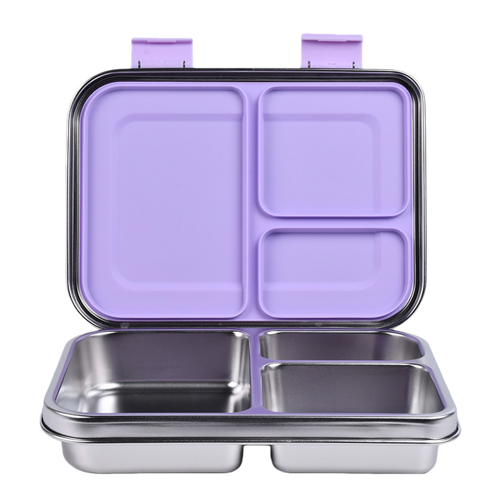 Stainless Steel Lunch Box with Leak-Proof Lid – 3-Compartment Food Container for Kids & Adults | BPA-Free, Durable & Easy to Clean