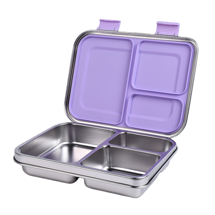 Stainless Steel Lunch Box with Leak-Proof Lid – 3-Compartment Food Container for Kids & Adults | BPA-Free, Durable & Easy to Clean