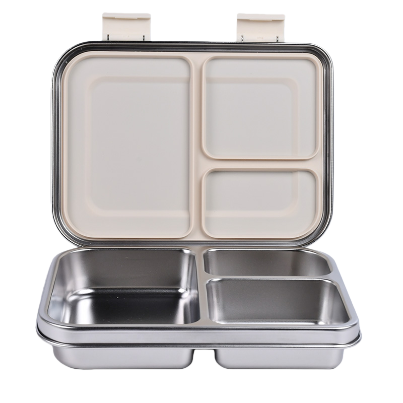 Stainless Steel Lunch Box with Leak-Proof Lid – 3-Compartment Food Container for Kids & Adults | BPA-Free, Durable & Easy to Clean