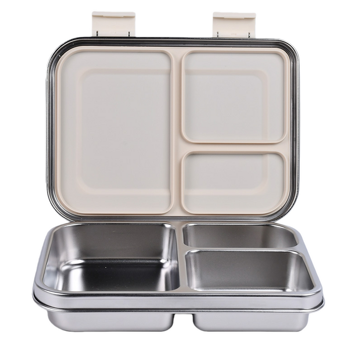 Stainless Steel Lunch Box with Leak-Proof Lid – 3-Compartment Food Container for Kids & Adults | BPA-Free, Durable & Easy to Clean
