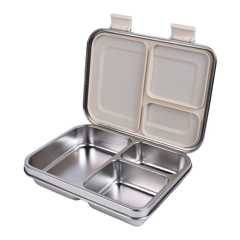 Stainless Steel Lunch Box with Leak-Proof Lid – 3-Compartment Food Container for Kids & Adults | BPA-Free, Durable & Easy to Clean