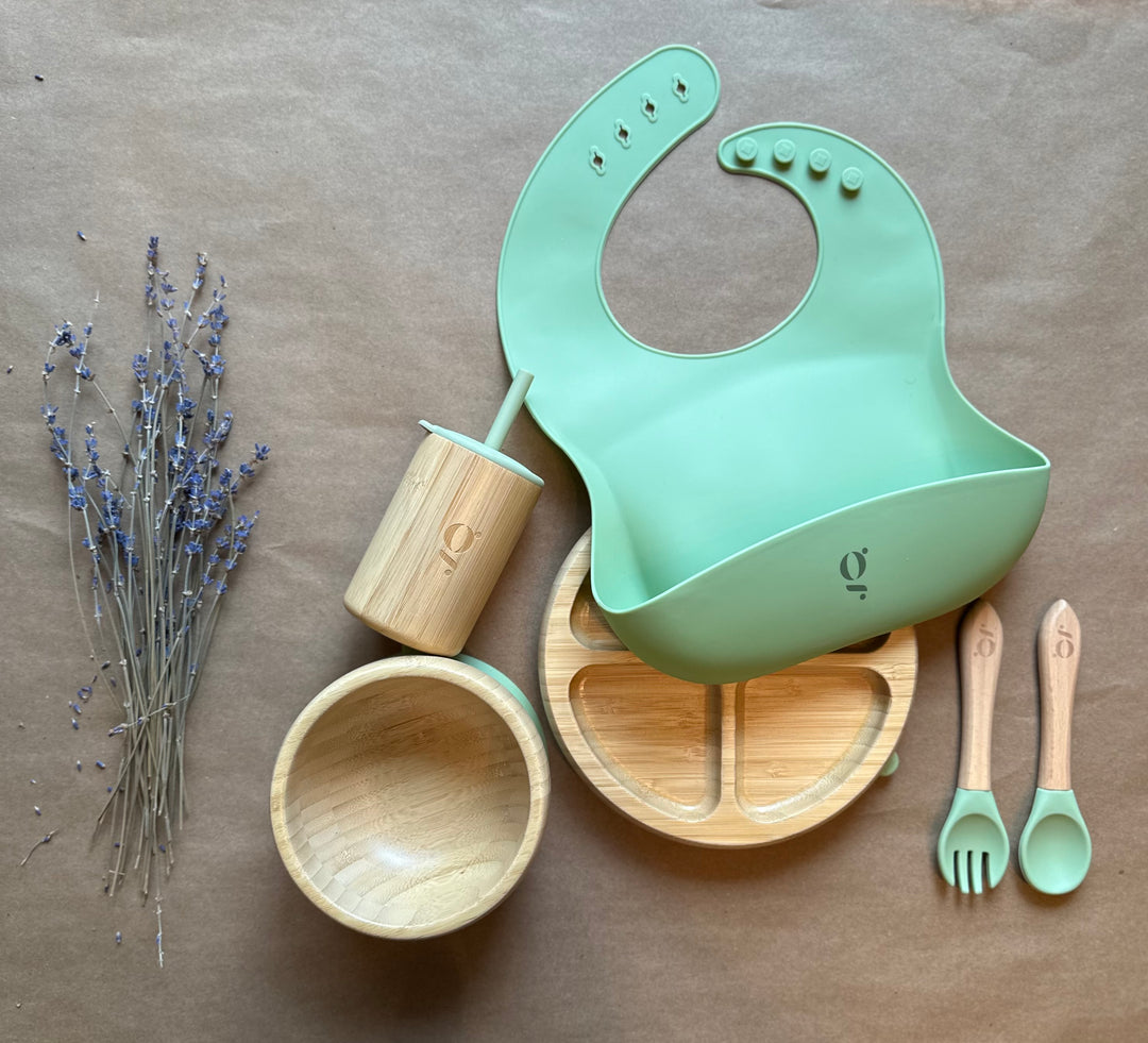 Baby / Toddler Bamboo Dinnerware With Suction Set of 6 Pieces - Green Walnut Inc.