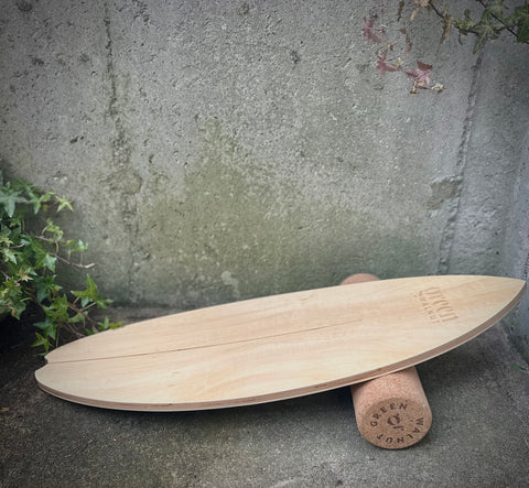 Wooden Balance Board | Surfing Balance Board with Cork Roller - Green Walnut Inc.