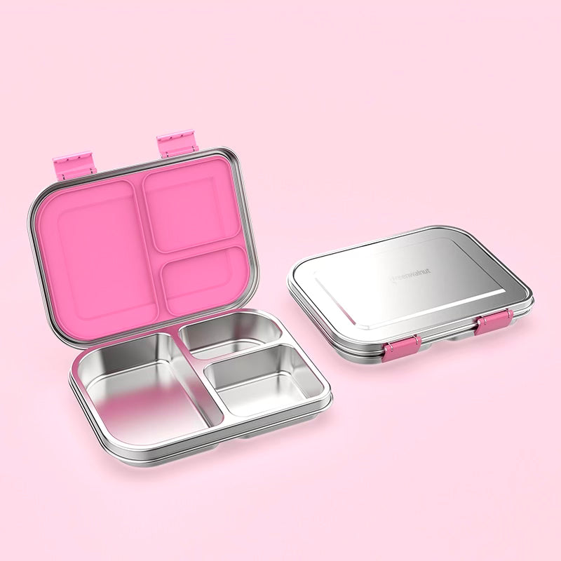 Stainless Steel Lunch Box with Leak-Proof Lid – 3-Compartment Food Container for Kids & Adults | BPA-Free, Durable & Easy to Clean
