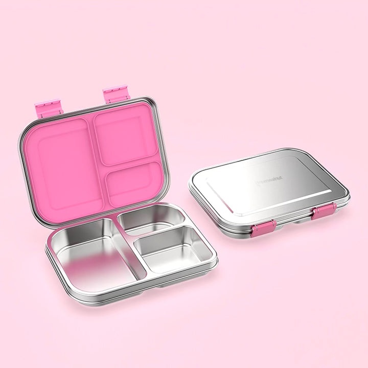 Stainless Steel Lunch Box with Leak-Proof Lid – 3-Compartment Food Container for Kids & Adults | BPA-Free, Durable & Easy to Clean