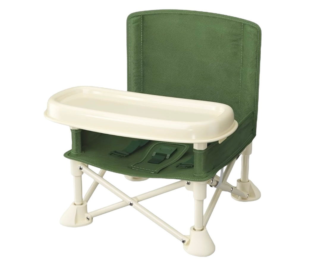 Portable Baby Chair | Camp Chair | Booster Seat With Removable Tray (Army Green)