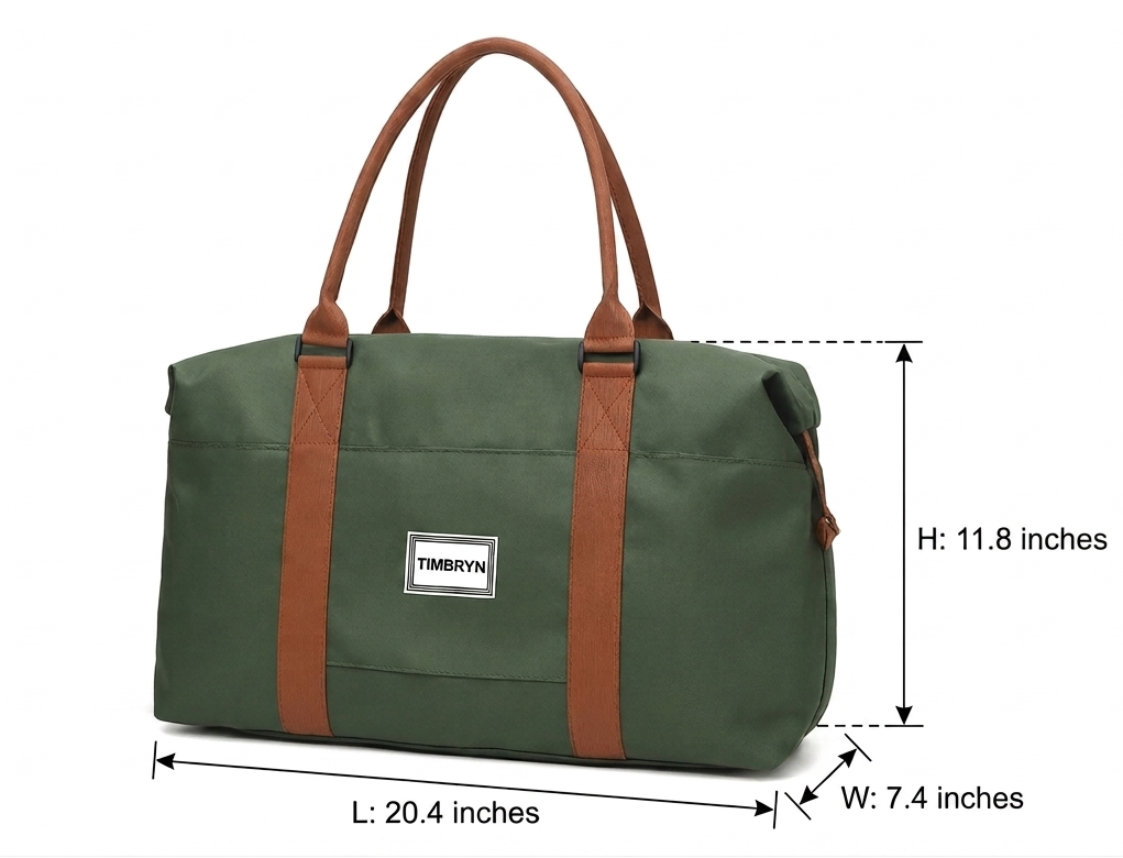 TIMBRYN Large Weekender Duffel Bag | Carry-On Travel Bag