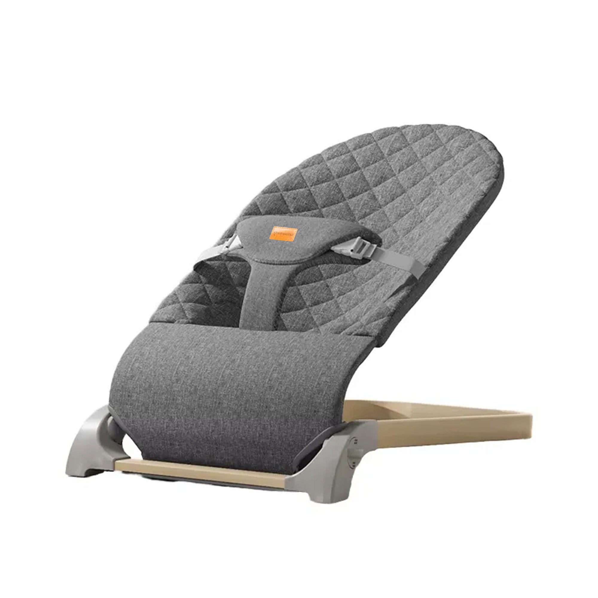 Ergonomic Quilted Baby Bouncer & Rocker with Removable Toy Bar