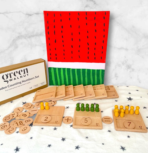 Wooden Math Counting Game | Ten Frame Math Game | Math Puzzle - Green Walnut Inc.