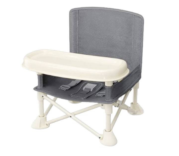 Portable Baby Chair | Camp Chair | Booster Seat With Removable Tray (Grey)