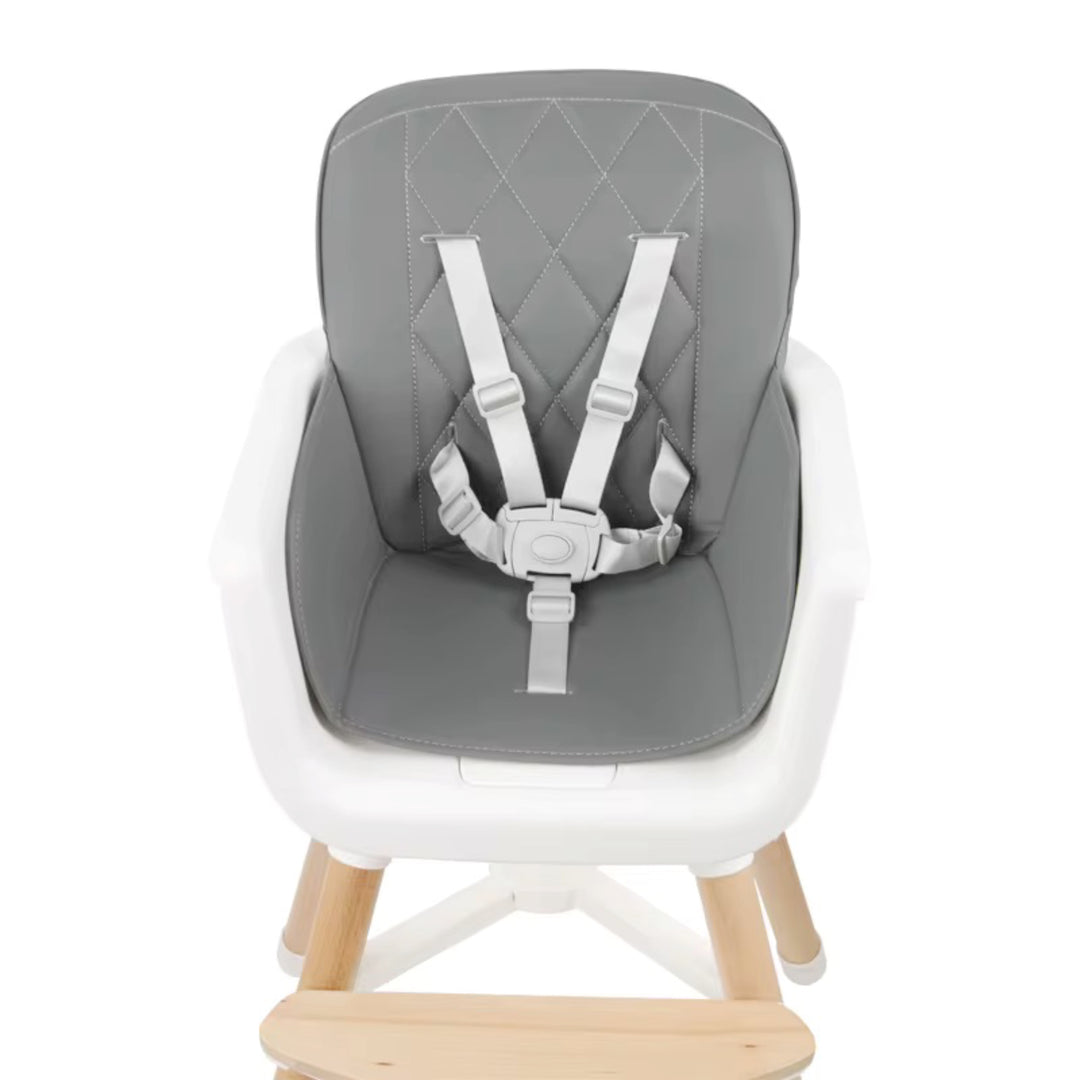 6-in-1 Convertible Baby High Chair with Wooden Legs, Adjustable Tray, and Cushioned Seat – Modern Design for Infants and Toddlers