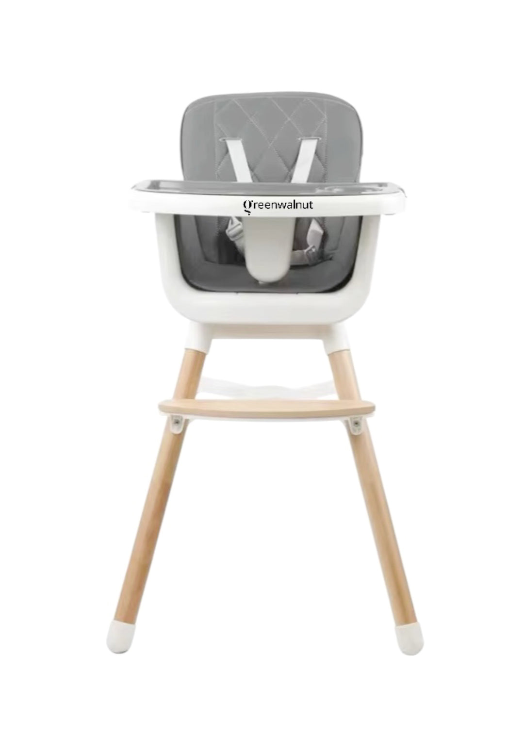 Convertible Baby High Chair with Wooden Legs, Adjustable Tray, and Cushioned Seat | Wooden High Chair