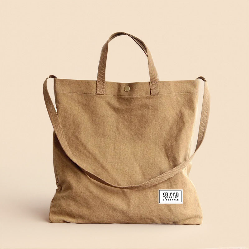 Canvas tote with pockets sale