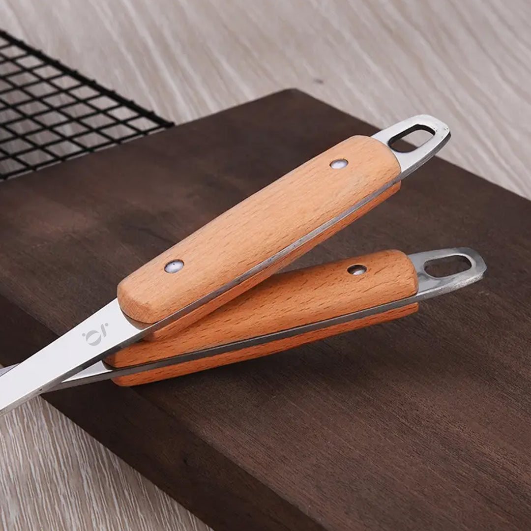 5-Piece Stainless Steel Kitchen Utensil Set with Wooden Handles