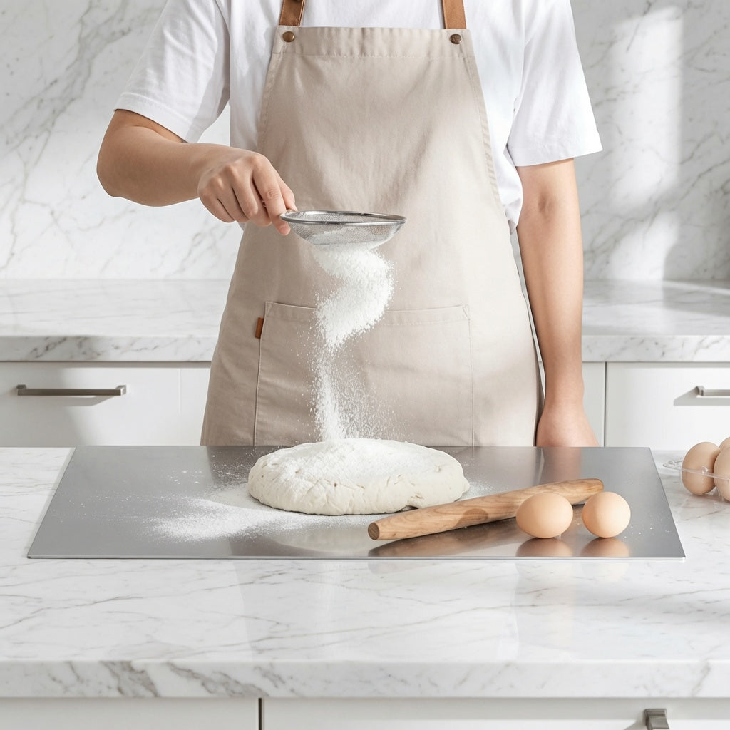 Stainless Steel Kitchen Board – Multi-Purpose Pastry, Cutting & Food Prep Board | Dough Rolling, Meat & Vegetable Chopping Mat