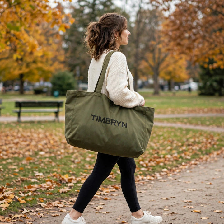 Large Canvas Tote Bag with Zipper & Inner Pocket With Zipper – Everyday Travel, Beach & Shopping Carryall