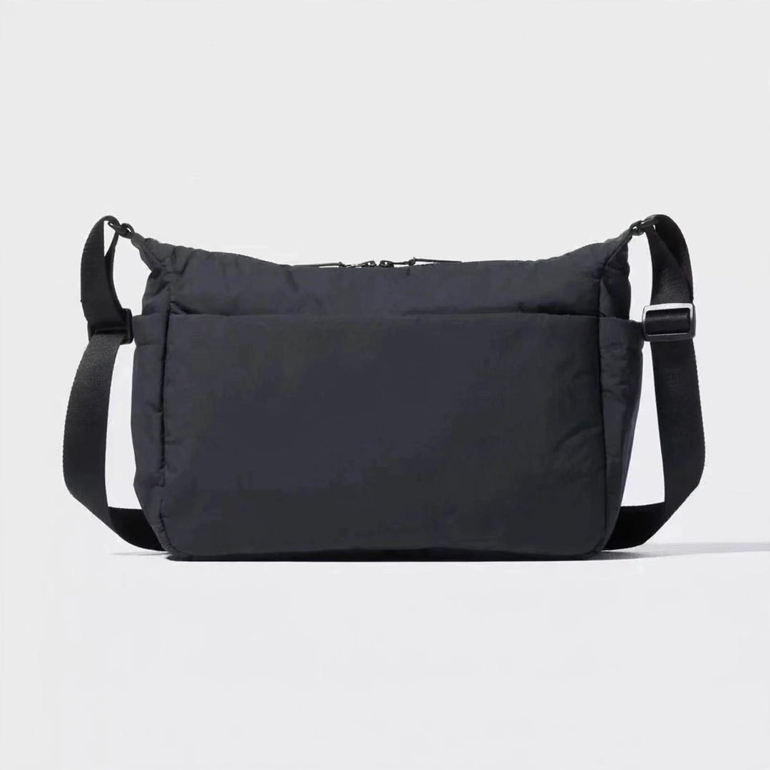 Waterproof Crossbody Sling Bag – Unisex Quilted Nylon Shoulder Bag, Adjustable Strap