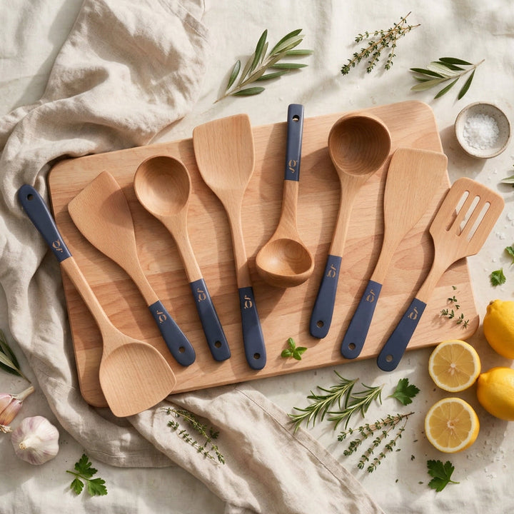Greenwalnut® Beech Wood Utensils – Set of 8