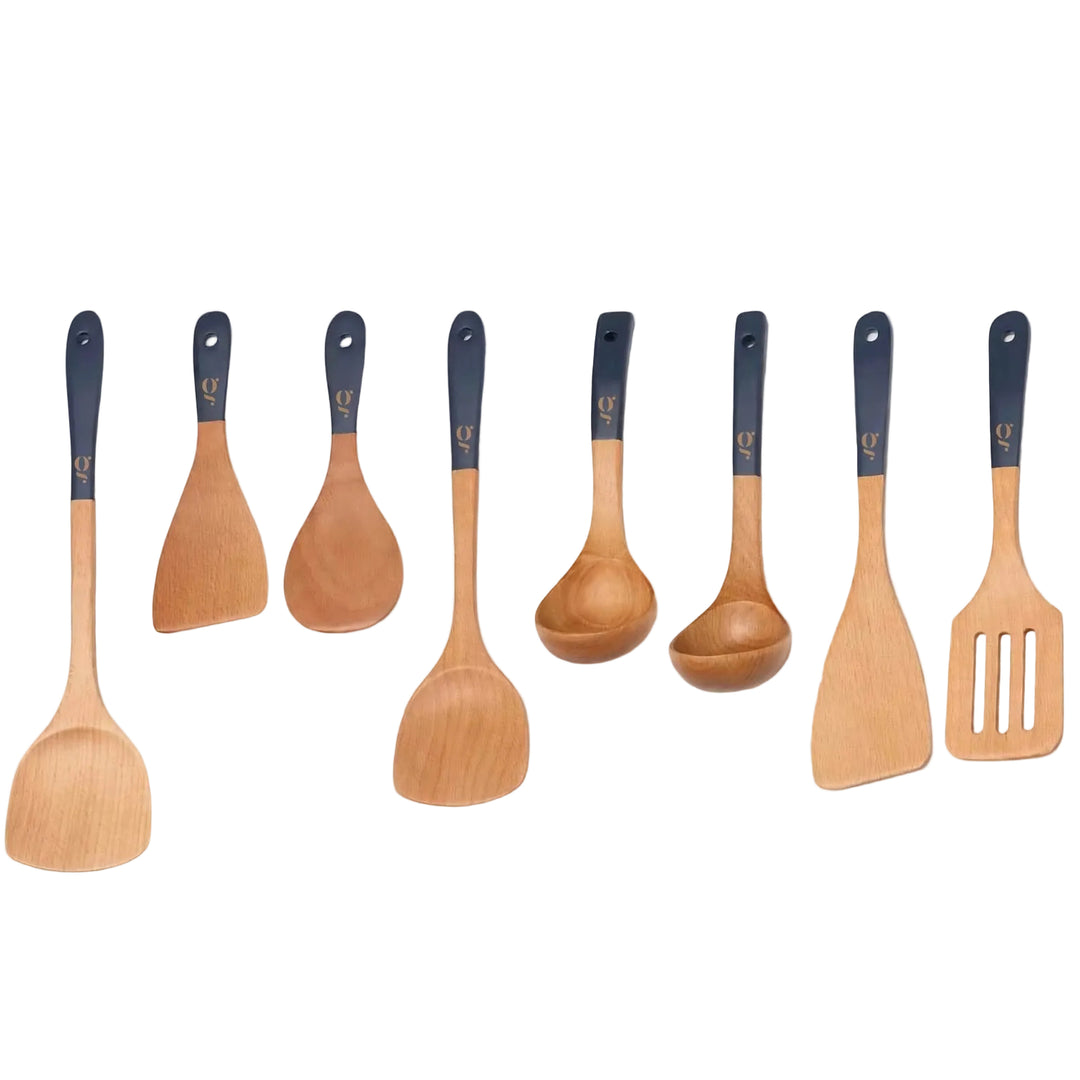 Greenwalnut® Beech Wood Utensils – Set of 8