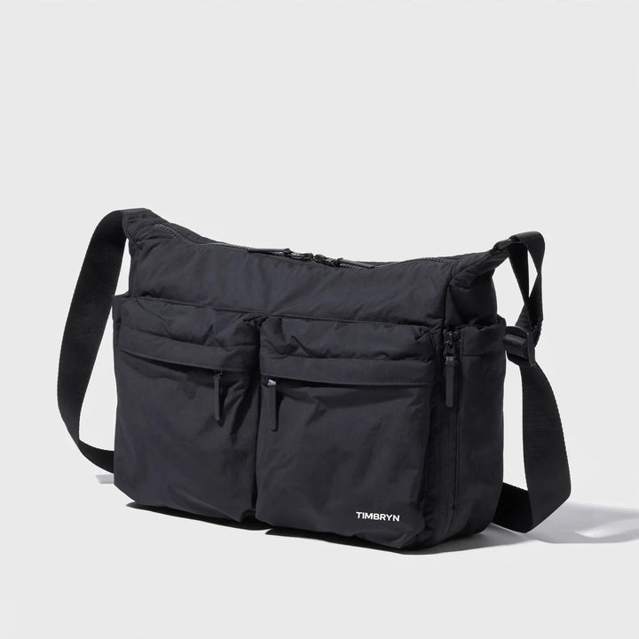 Waterproof Crossbody Sling Bag – Unisex Quilted Nylon Shoulder Bag, Adjustable Strap