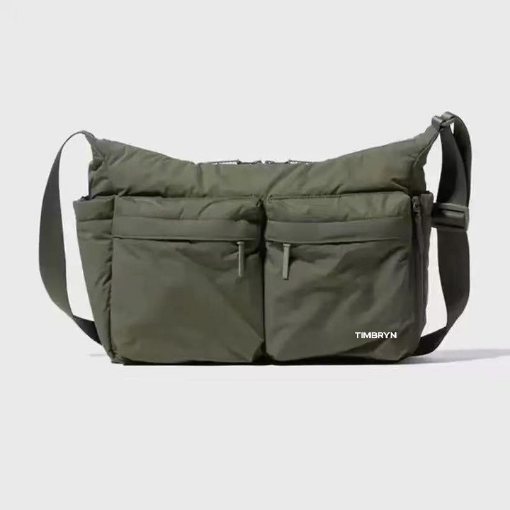 Waterproof Crossbody Sling Bag – Unisex Quilted Nylon Shoulder Bag, Adjustable Strap