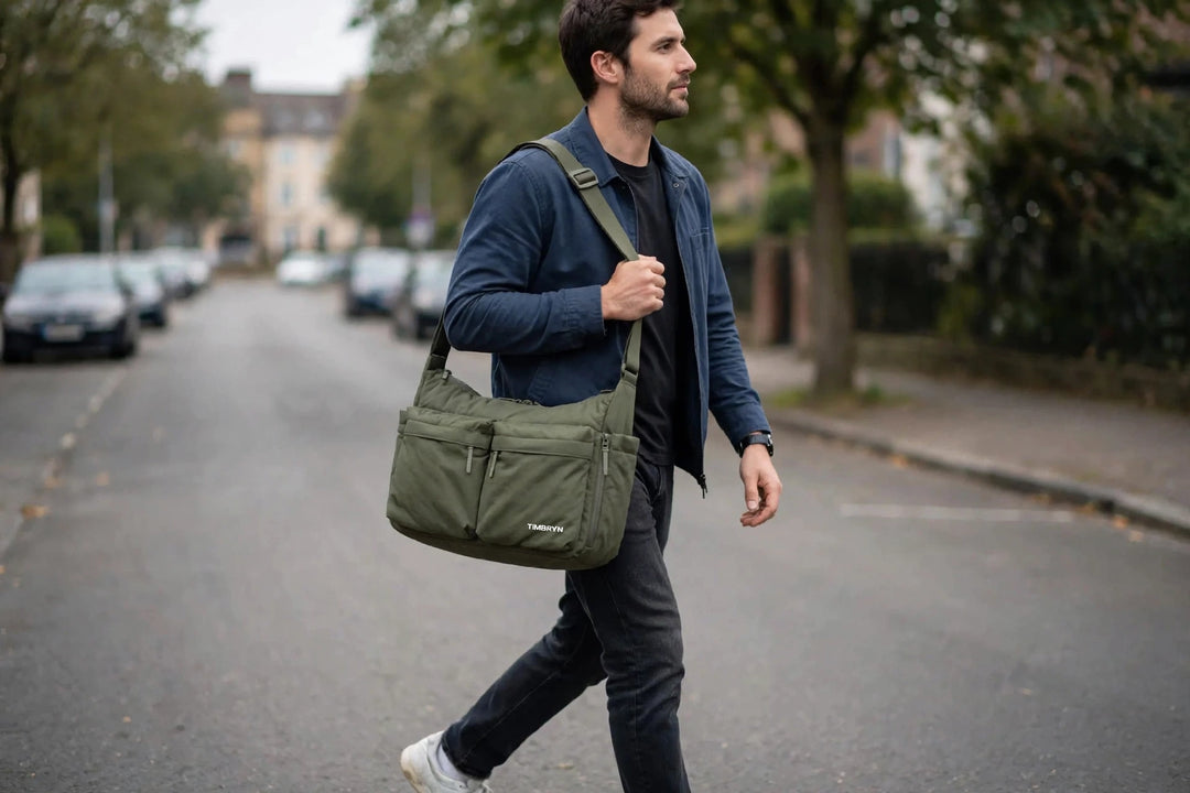 Waterproof Crossbody Sling Bag – Unisex Quilted Nylon Shoulder Bag, Adjustable Strap