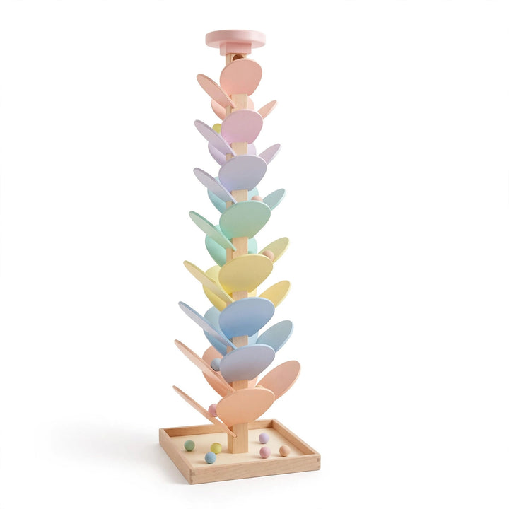 Wooden Marble Tree Toy – Macaron Pastel Colors | Montessori Ball Drop Toy