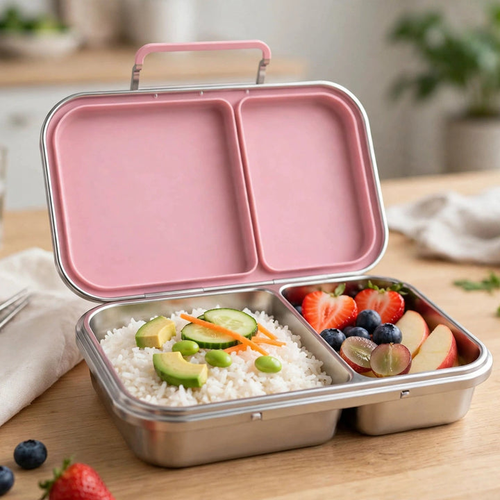 Stainless Steel 2 Compartment Bento Lunch Box
