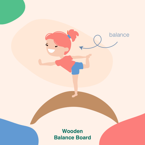 Large Wooden Balance Board (Natural Wooden Base) - Green Walnut Inc.