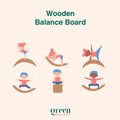 Large Wooden Balance Board (With Coloured Felt) - Green Walnut Inc.