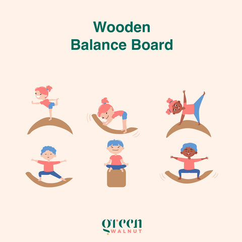 Green Walnut's  Large Rainbow Balance Board ( Rainbow Felt ) - Green Walnut Inc.