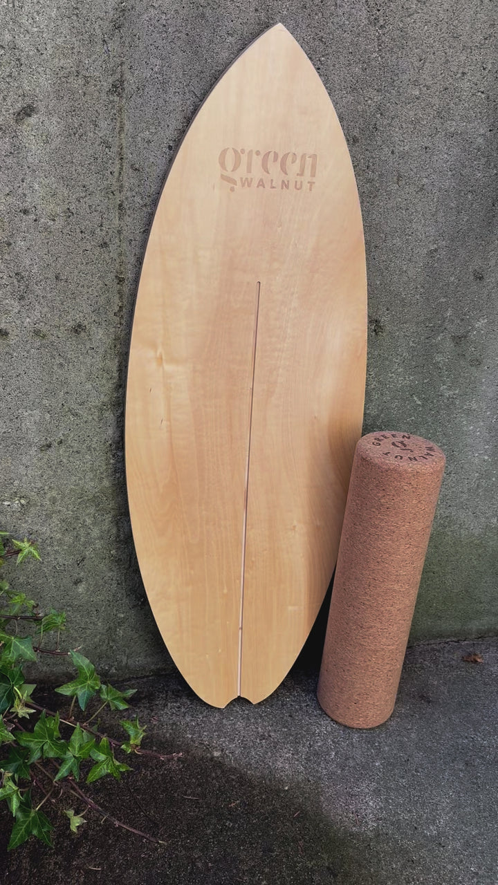 Wooden Balance Board | Surfing Balance Board with Cork Roller