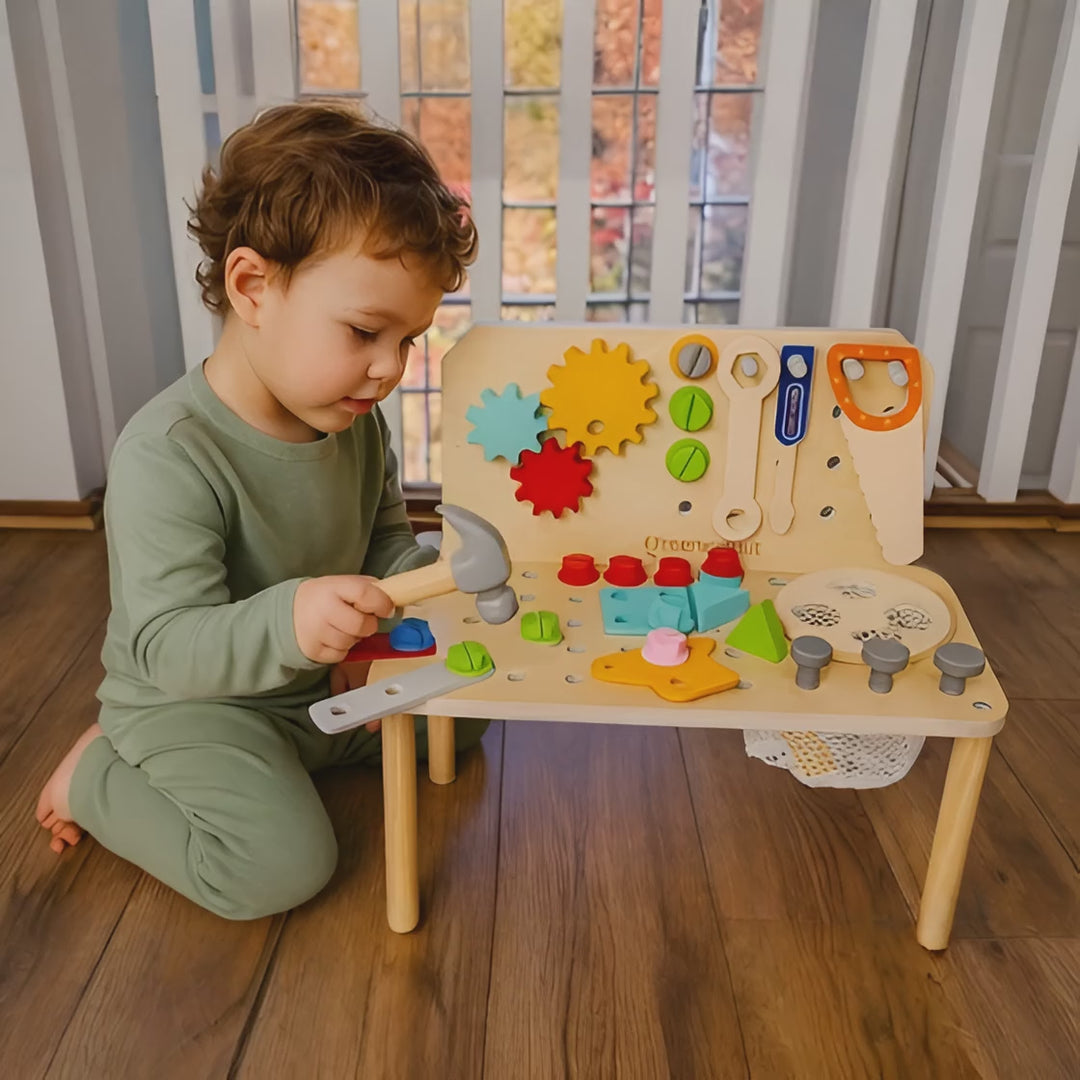 Wooden Kids Tool Play Set | Wooden Tool Workshop | Stem Toy | Montessori Toy