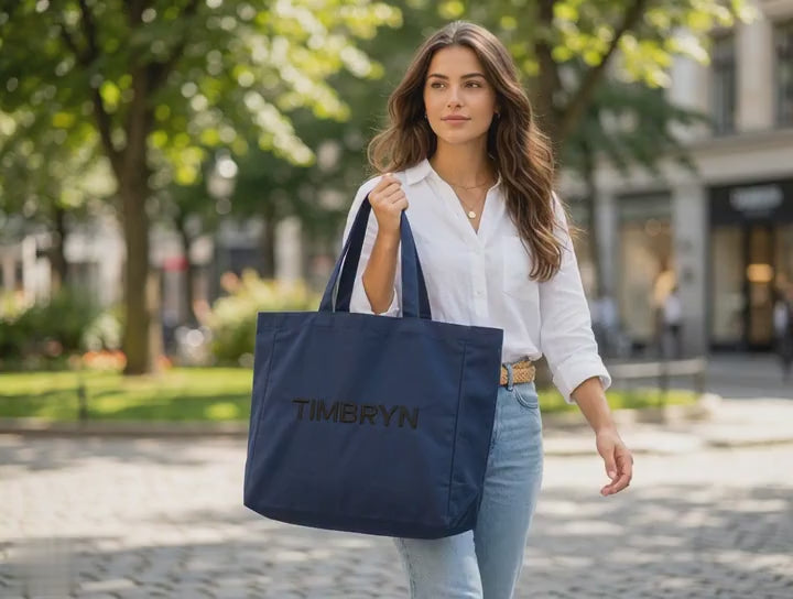 Large Canvas Tote Bag with Zipper & Inner Pocket – Everyday Travel, Beach & Shopping Carryall