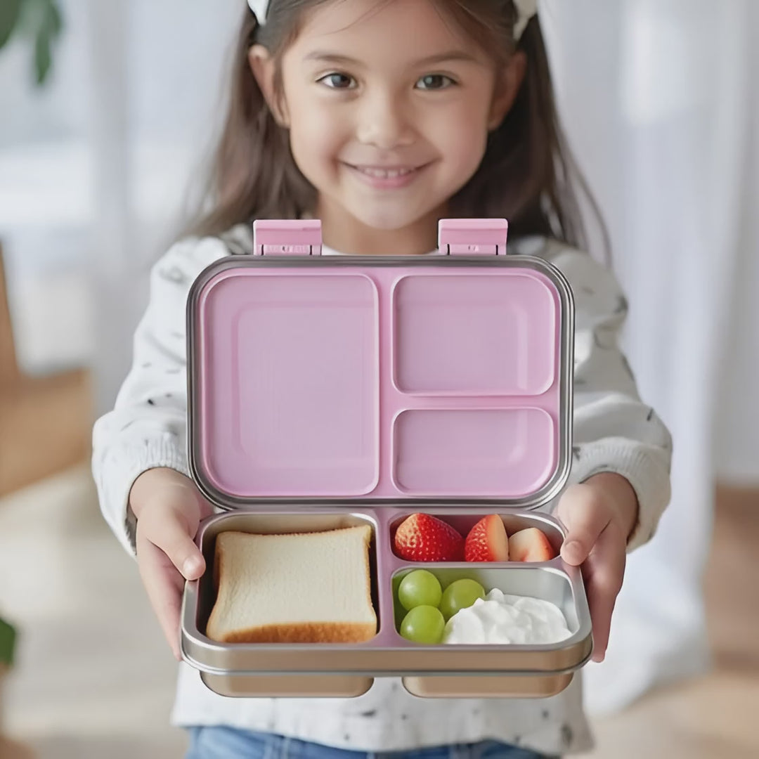 Stainless Steel Leak Proof Lunch Box with Compartments – Bento Style for Kids & Adults