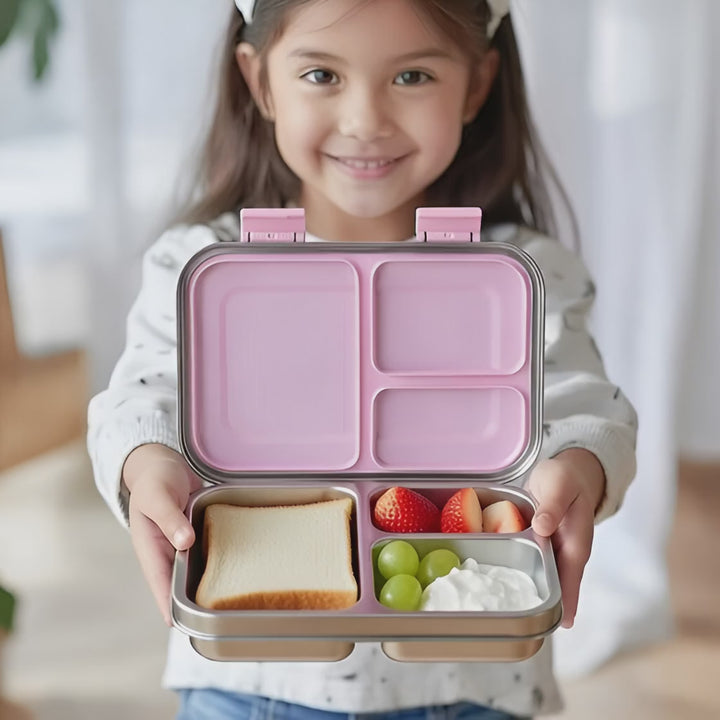 Stainless Steel Leak Proof Lunch Box with Compartments – Bento Style for Kids & Adults