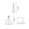 Large Foldable Kids Canvas Teepee Play Tent With Lights ( Black & White ) - Green Walnut Inc.