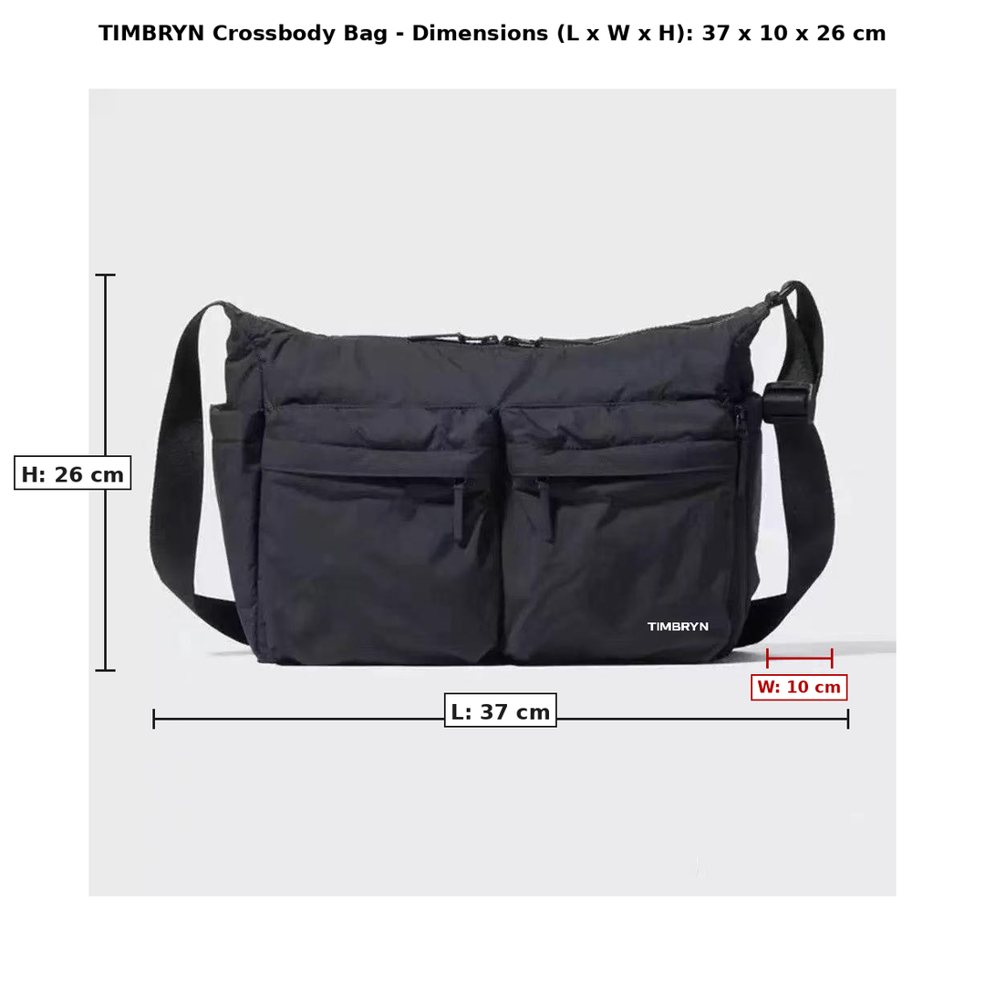 Waterproof Crossbody Sling Bag – Unisex Quilted Nylon Shoulder Bag, Adjustable Strap