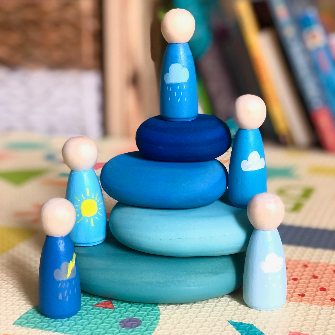Wooden Pebbles | Stacking Blocks | Green Walnut - Green Walnut Inc.