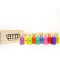 Number & Color Match Game - Hand Painted Peg Dolls - Green Walnut Inc.